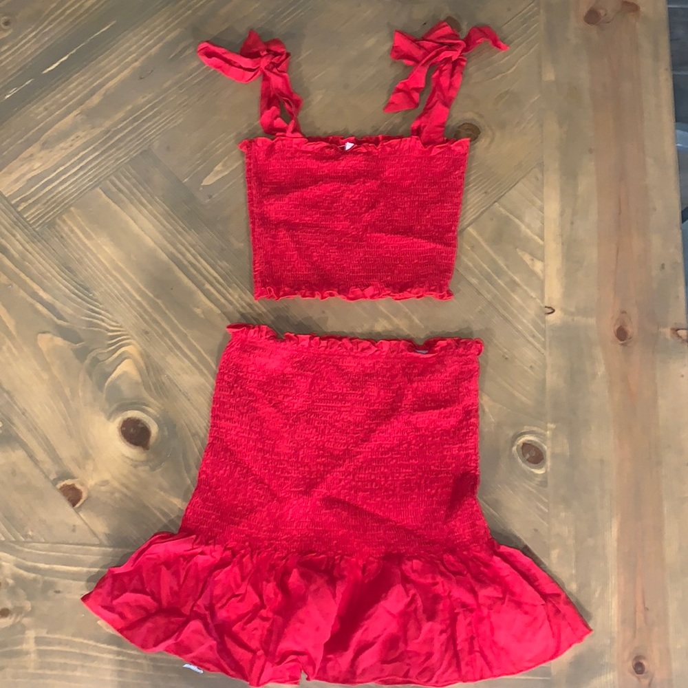 Flirty Red Summer two-piece.
